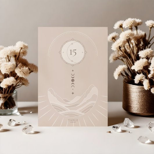 Table Étoiles célestes de lune Holistique Boho Numéro du