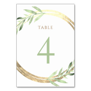 Table fausse feuille et feuilles verts Numéro de tableau