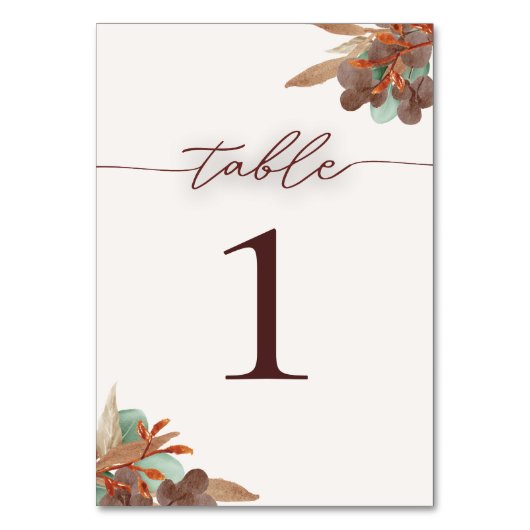Table Feuillage d'automne moderne Numéro de tableau du M (Par défaut)