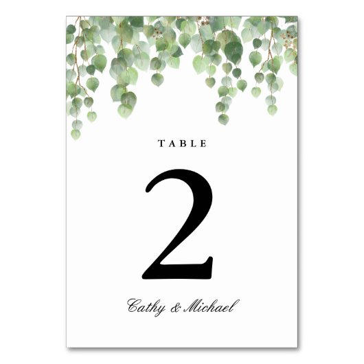Table Feuillage vert Eucalyptus Numéro de tableau person (Par défaut)