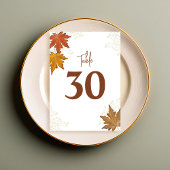 Table Feuille Mariage d'aquarelle d'automne Numéro de ta