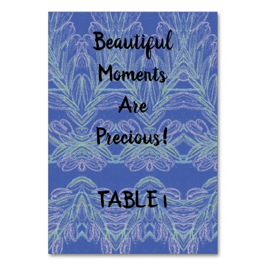 Table Flèches douces Bleu Beaux Moments de beauté Numéro (Par défaut)