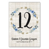 Table Flèches Rustiques Boho & Mariage Floral Numéro de  (Dos)