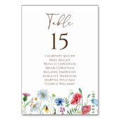 Table Fleur sauvage Boho Garden Tableau Numéro de siège (Dos)