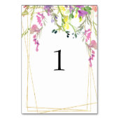 Table Fleur sauvage coloré Gold Numéro de tableau (Dos)