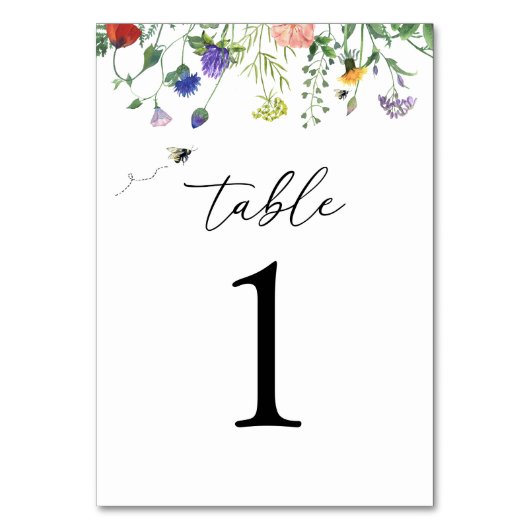 Table Fleur sauvage et abeilles Numéro de tableau (Par défaut)