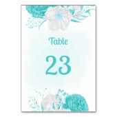 Table fleuris blancs turquoise numéro de tableau botaniq (Dos)