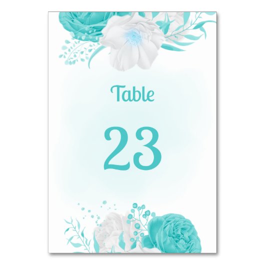 Table fleuris blancs turquoise numéro de tableau botaniq (Par défaut)