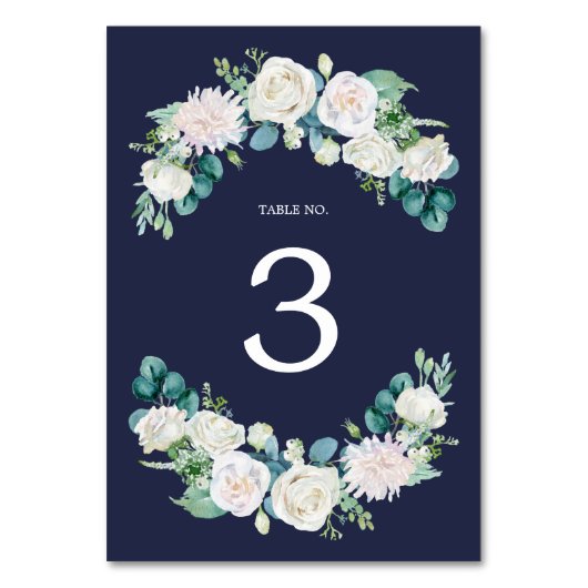 Table Fleurs blanches classiques | Numéro de tableau de  (Par défaut)