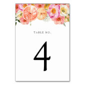 Table Fleurs d'agrumes roses Numéro de tableau (Dos)