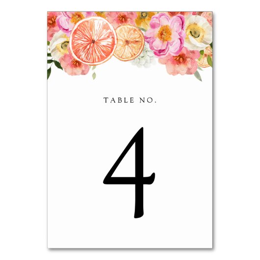 Table Fleurs d'agrumes roses Numéro de tableau (Par défaut)