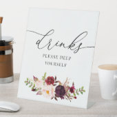 Table fleurs d'aquarelle bordeaux et rousses signe de bo (In SItu)