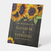 Table Fleurs de soleil bois rustique mariage or signe d' (Recto)