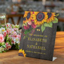 Fleurs de soleil et mariage rose rustique signe de