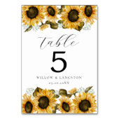 Table Fleurs de soleil jaunes Mariage de fleurs Numéro d (Dos)