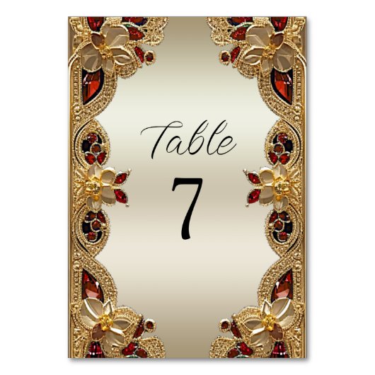 Table Fleurs d'or Rouge Gemstone Splendor Numéro de tabl (Par défaut)