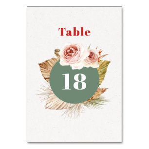 Table Fleurs du désert boho fleuri mariage numéro de tab
