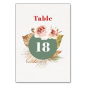 Table Fleurs du désert boho fleuri mariage numéro de tab (Dos)