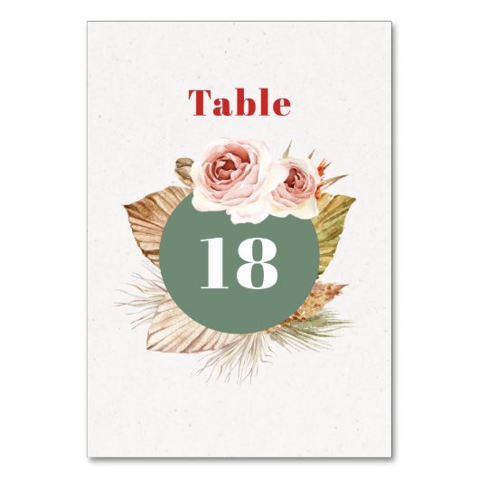 Table Fleurs du désert boho fleuri mariage numéro de tab (Par défaut)