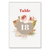 Table Fleurs du désert boho fleuri mariage numéro de tab (Dos)