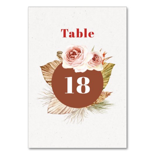 Table Fleurs du désert boho fleuri mariage numéro de tab (Par défaut)