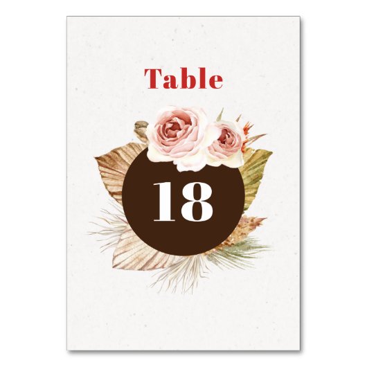Table Fleurs du désert boho fleuri mariage numéro de tab (Par défaut)