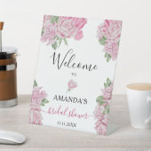 Table Fleurs roses - signe de bienvenue de la douche nup (In SItu)