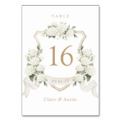 Table Floral Elegant Blanc Hydrangea Crest Numéro de tab (Dos)