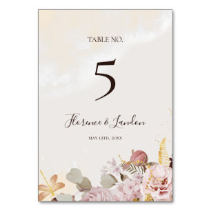 Table Floral flush moderne Numéro de tableau aquarelle