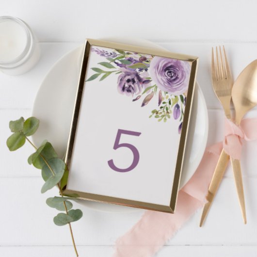 Table Floral Rose pourpre Tableau 5 Mariage Numéro de ta