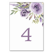 Table Floral Rose violet Tableau 4 Mariage Numéro de tab (Dos)