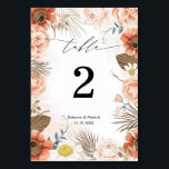 Table Floral Terracotta Rustic Boho Mariage Numéro de ta<br><div class="desc">Floral Terracotta Rustic Boho Mariage Numéro de tableau.</div>