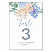 Table Florales bleues poussières Numéro de tableau (Dos)