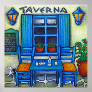 Table for Two in Greece by Print Lisa Lorenz