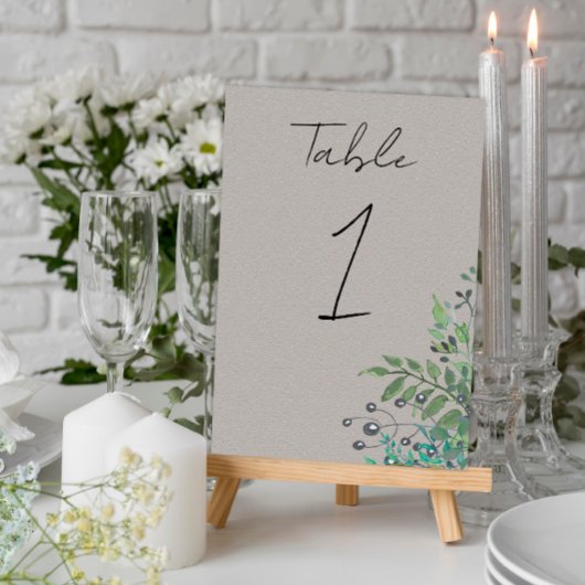 Table Forest Greenery Rustic Mariage Numéro de tableau