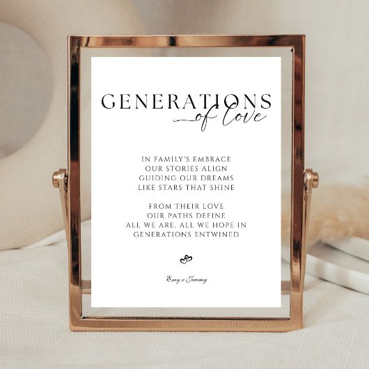 Table Génération d'amour Moderne Élégant signe de mariag