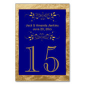 Table Gold Foil et Blue - Numéro de tableau (Dos)