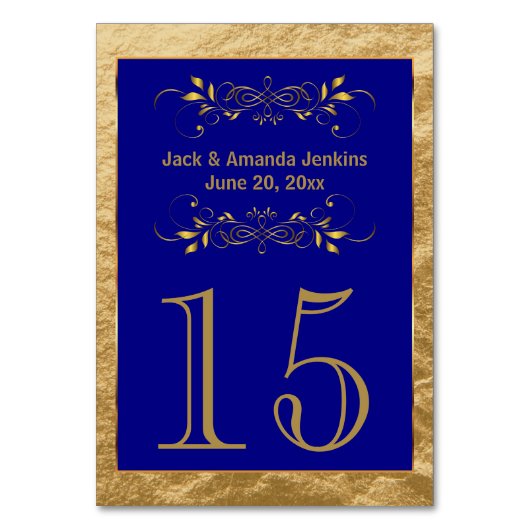 Table Gold Foil et Blue - Numéro de tableau (Par défaut)