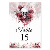 Table Gothique Floral Crâne Halloween Mariage Numéro de  (Dos)