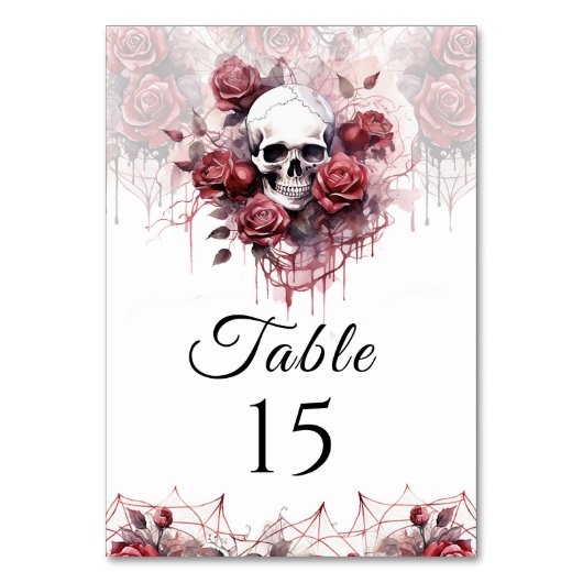 Table Gothique Floral Crâne Halloween Mariage Numéro de  (Par défaut)