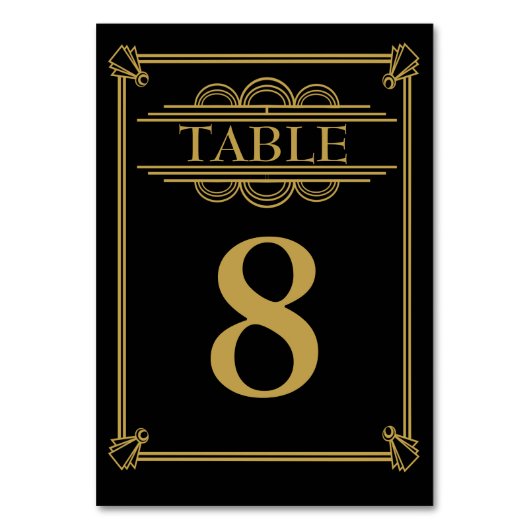 Table Gravement 20's Art Déco Gatsby Numéro de tableau (Par défaut)