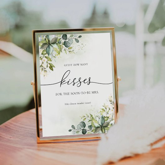 Table Green Eucalyptus Invité Combien de baisers Signe