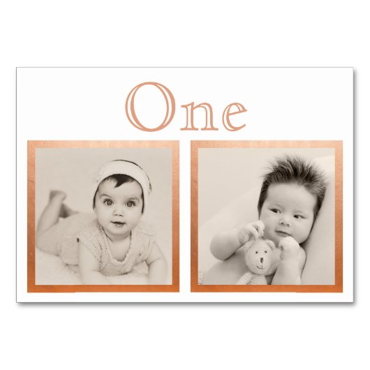 Table Groom de mariée âge personnalisé Rose d'or Numéro (Devant)