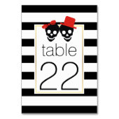 Table Halloween crânes rayures rouge mariage numéro de t (Dos)