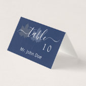 Table Invité Feuille d'Érable Or Bleu Marine Éléga (Front)