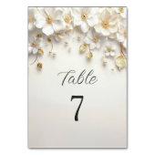 Table Ivory White Floral Gold Feuilles Numéro de tableau (Dos)