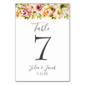 Table Jardin d'été Aquarelle Florale Mariage Numéro de t (Par défaut)