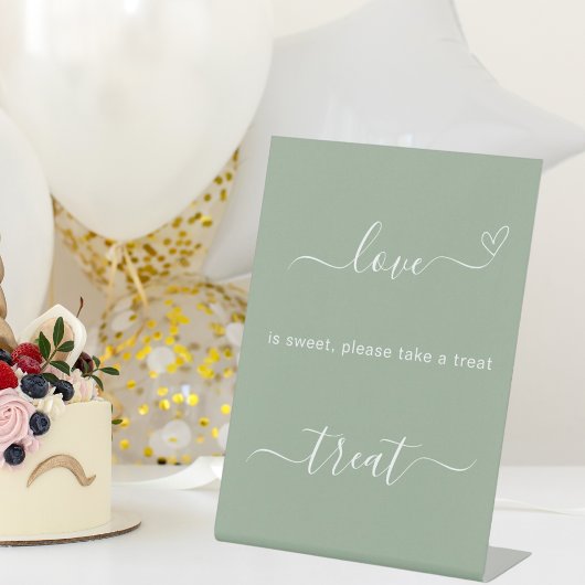Table L'amour est doux sauge vert mariage signe de régal