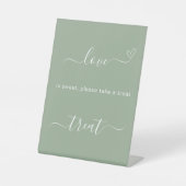 Table L'amour est doux sauge vert mariage signe de régal (Recto)