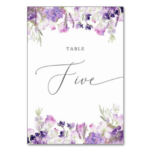 Table Lavande fleurie Cinq Numéro de tableau